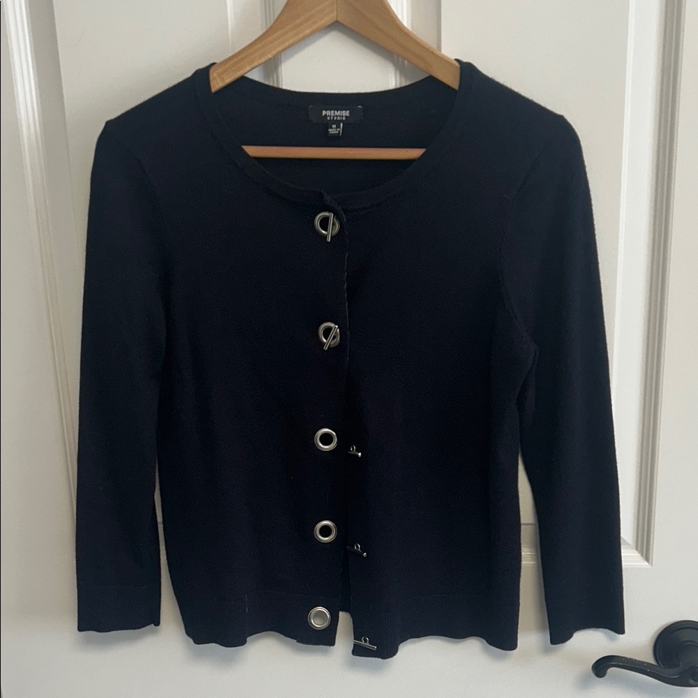 Premise Studio Navy Cardigan Sweater